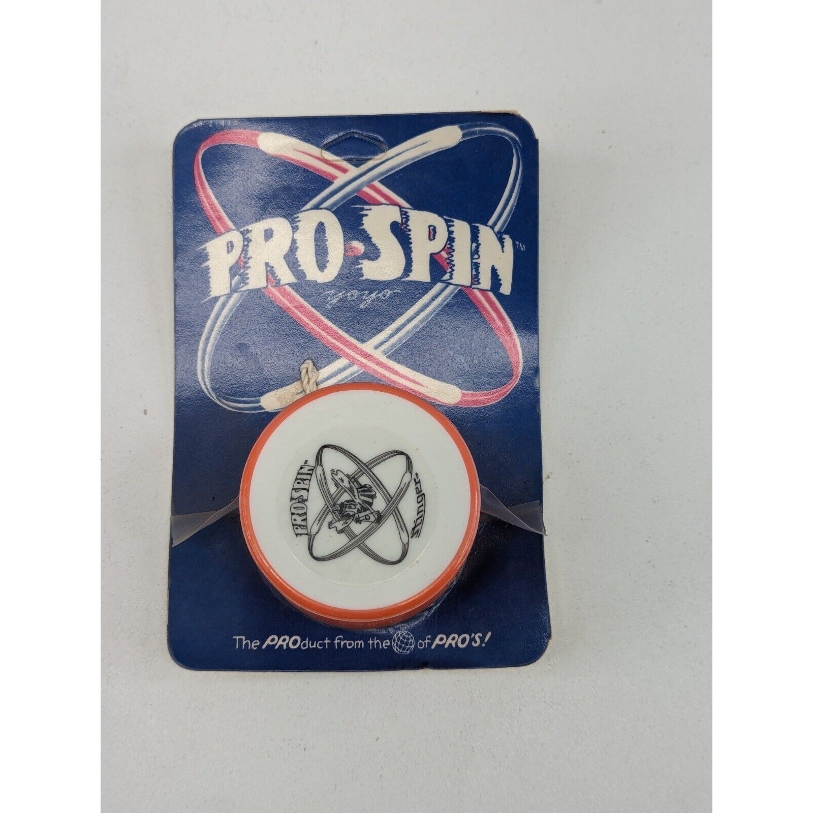 Vintage 80s Duncan Pro Spin Stinger Yo-Yo White Orange Sales Promo NIP New
