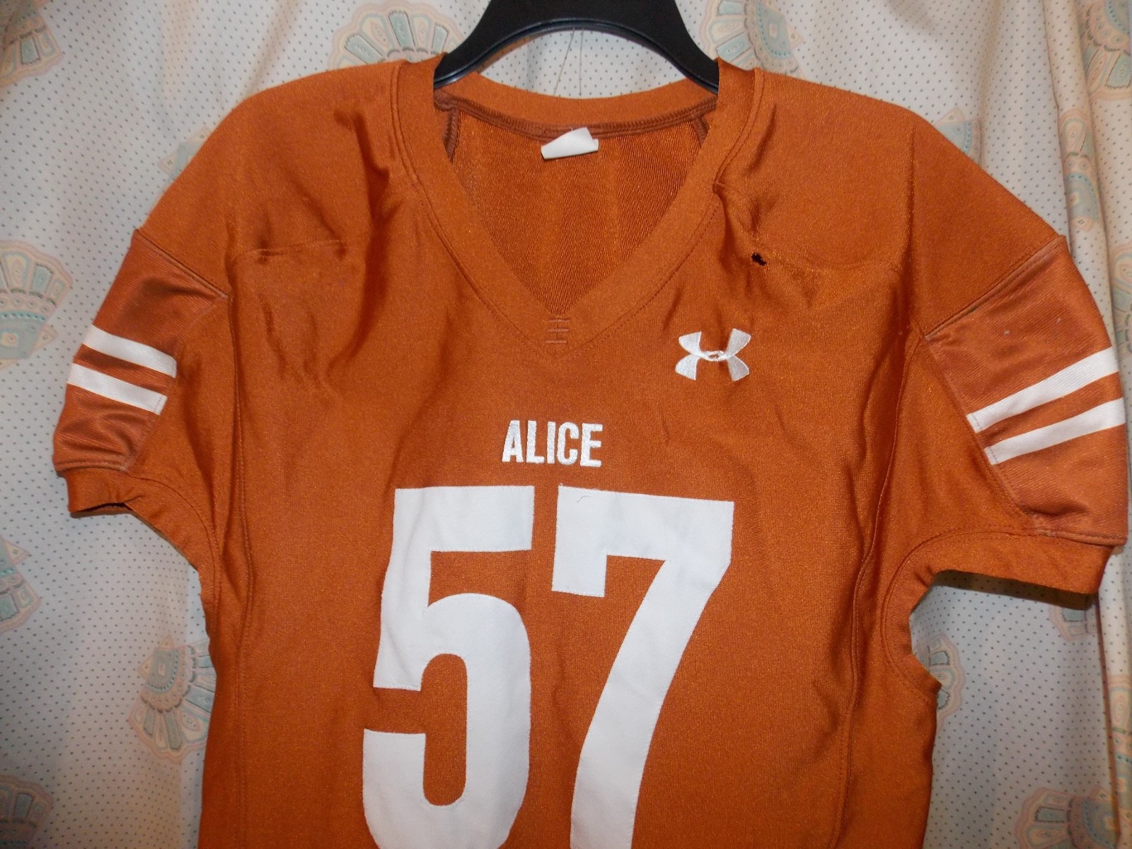 Alice Coyotes High School Football (Orange) Jersey #57 , UA Brand, Size XL