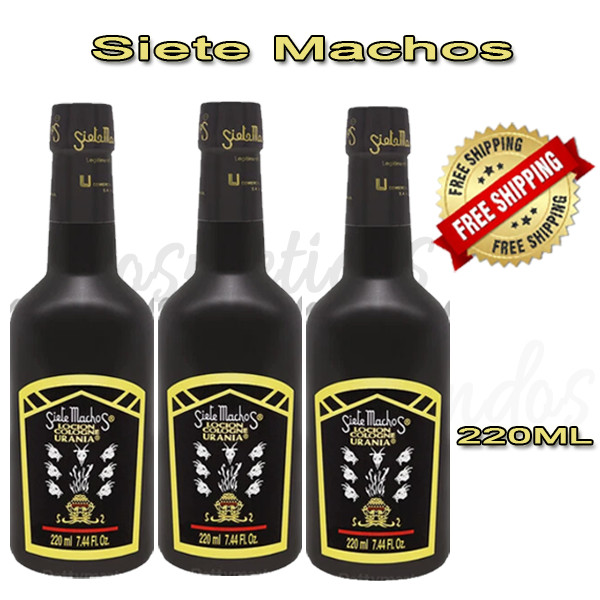 Siete Machos Cologne from Urania, Made in Mexico 7.44 oz / 220 mL 3 BOTTLES