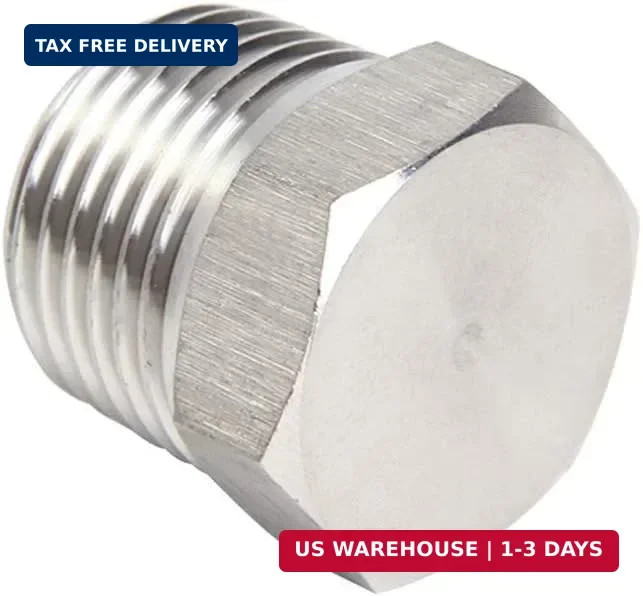 Joywayus 4Pcs Stainless Steel Outer Hex Thread Socket Pipe Plug Fitting 1/4" NPT