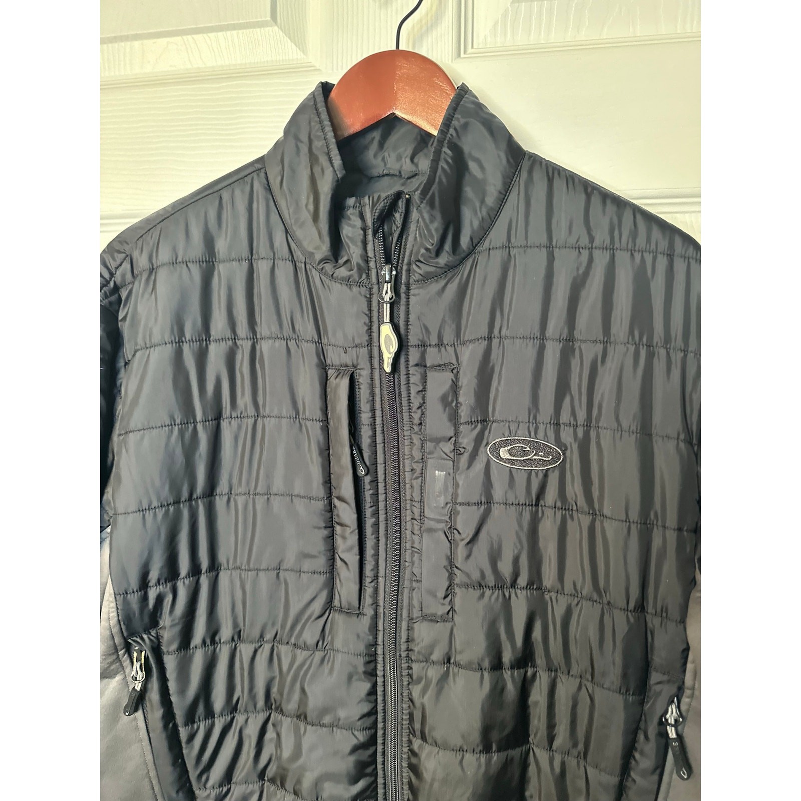 Drake Waterfowl Jacket -Two-Tone Double-Down Full Zip Black/Charcoal Small