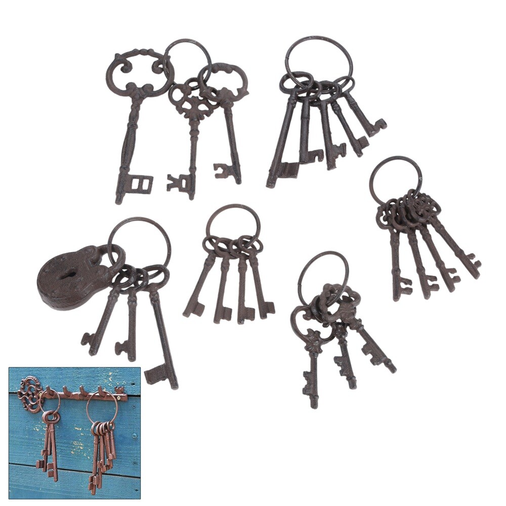 1set European Wine Cellar Key Castle Key Iron Ornament Collection Home Decor
