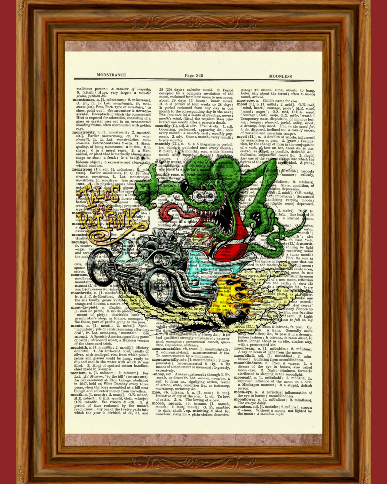 Rat Fink Dictionary Art Print Picture Vintage Book Hod Rod Collectible