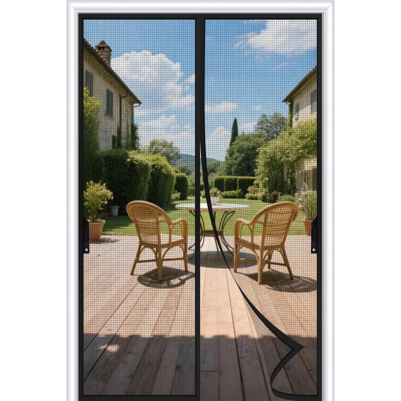 FEGO Magnetic Screen Door Fit 36" x 80", Black