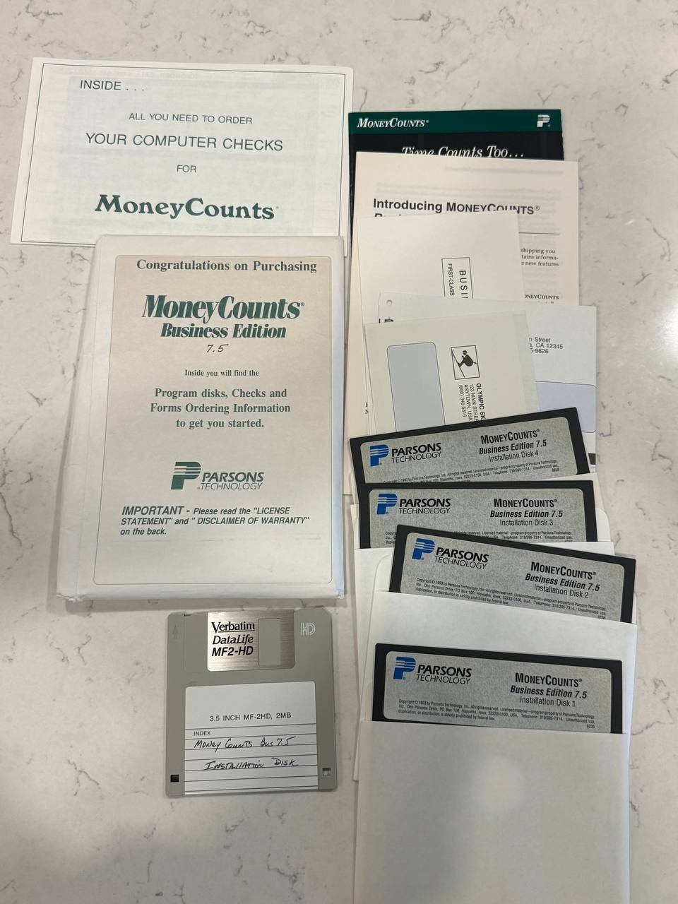 Vintage MoneyCounts Business Edition 7.5 UPMB7 Parsons Tech 3.5 Floppy UNTESTED
