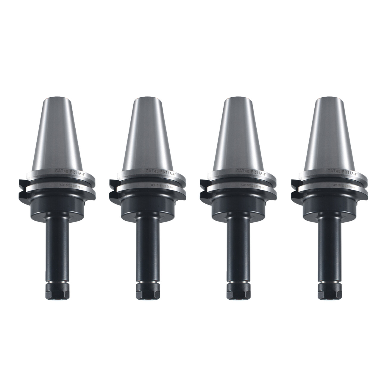 4Pcs CAT 40 ER11 4" Collet Chuck Tool Holder Balanced G2.5 20000RPM CAT40