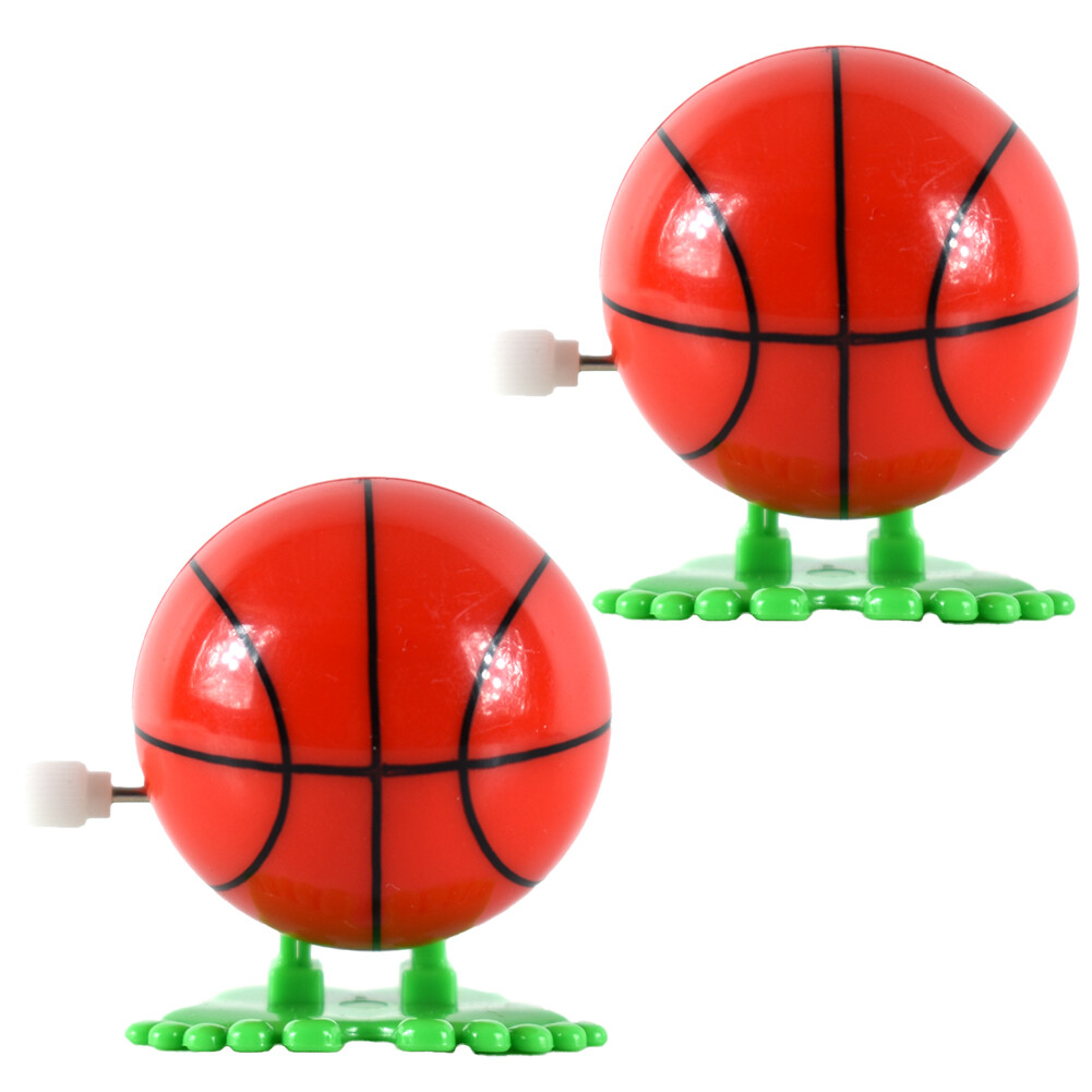 2 Pack Wind Up Orange Basketball Rolling Walking Party Favor