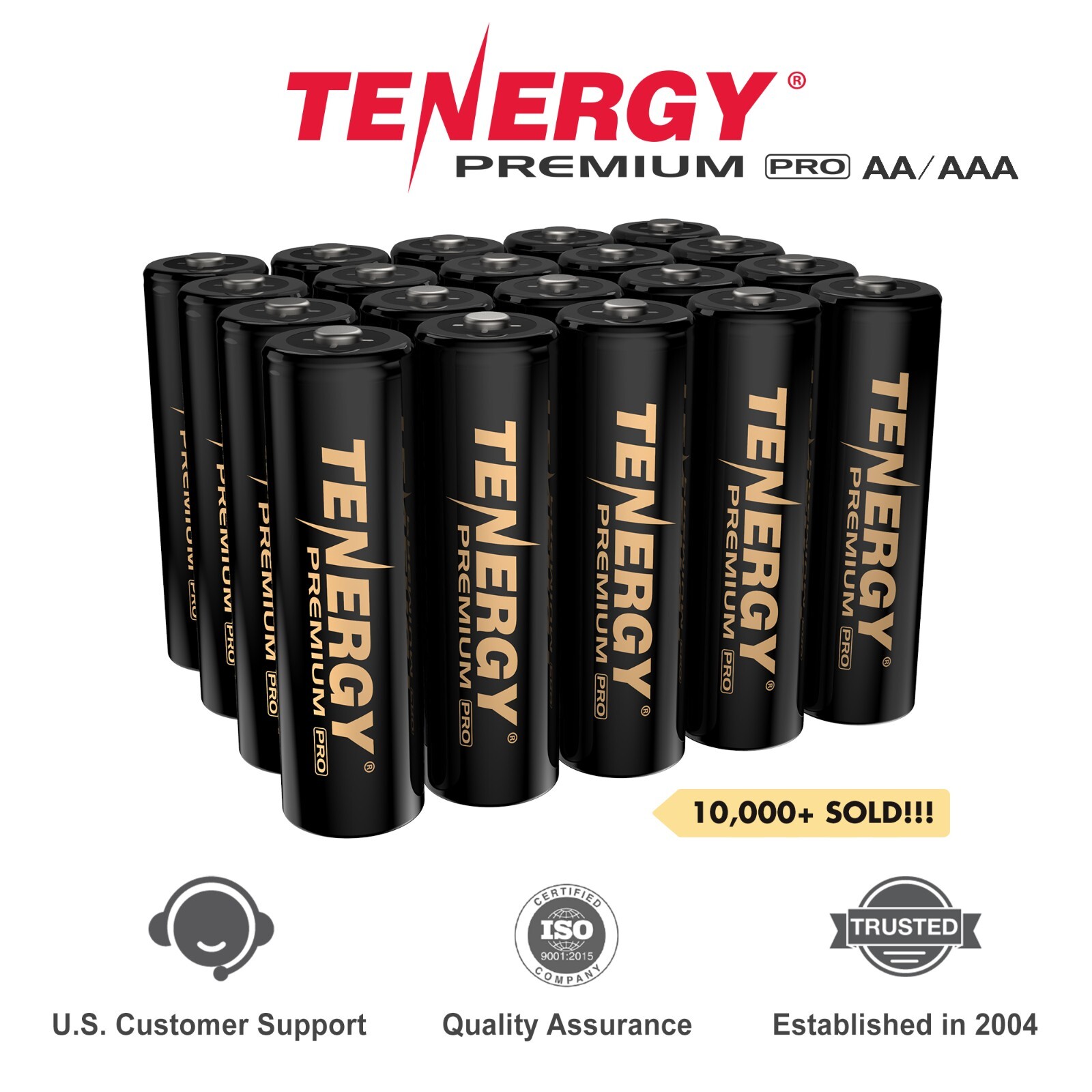 Tenergy PREMIUM PRO AA AAA NiMH Rechargeable Batteries 2800mAh 1100mAh Lot