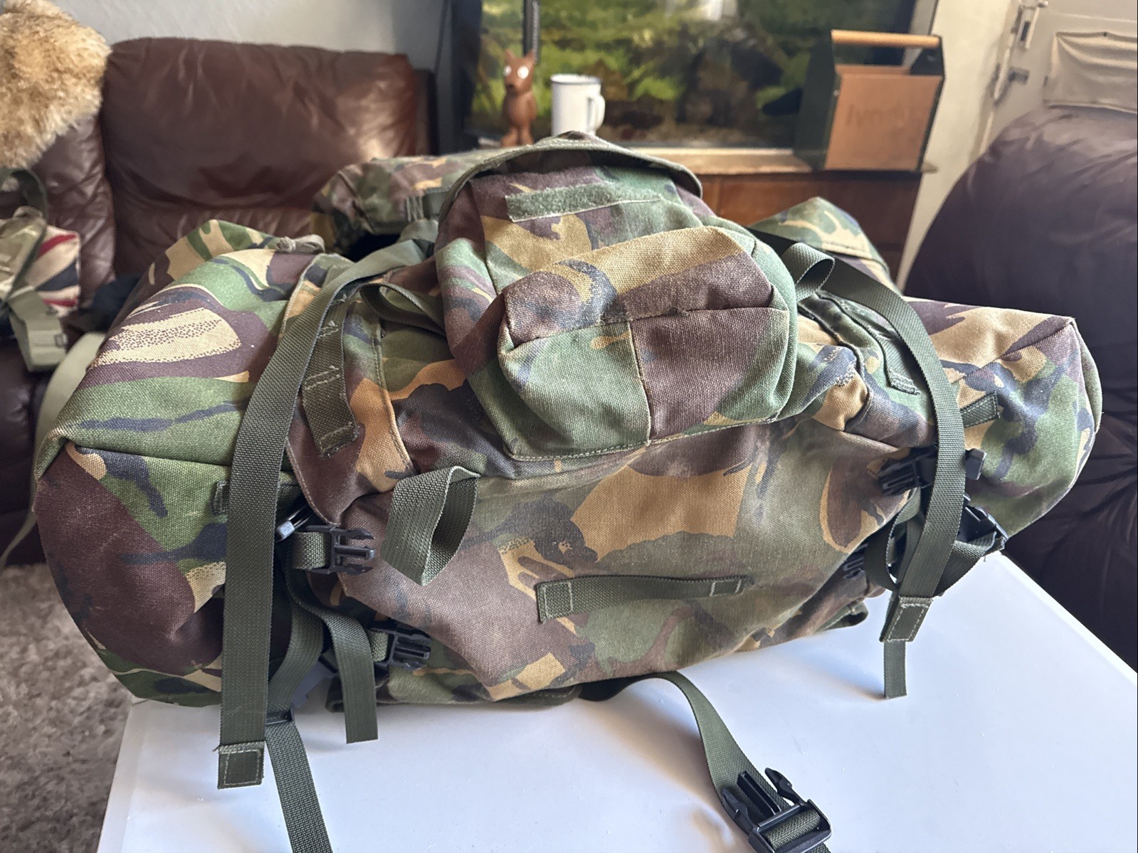 British Army Issue Rucksack + Frame Short Convoluted Back DPM + Side Pouches