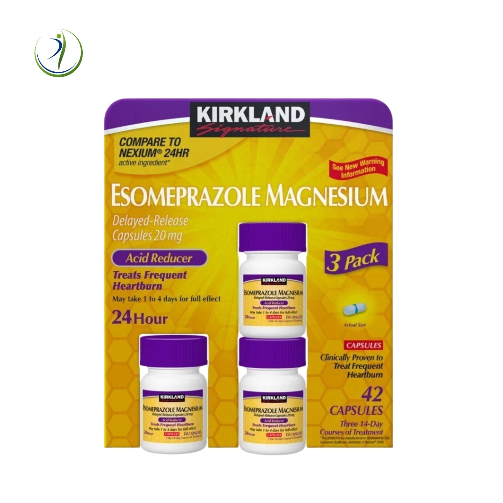 Kirkland Signature Esomeprazole 20 mg., Acid Heartburn Reducer 42 Capsules