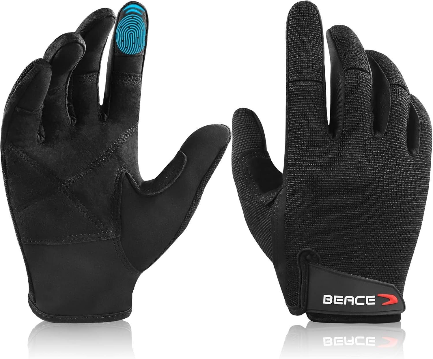 Full Finger Weight Lifting Gym Gloves with Anti-Slip Leather Palm for Workout..
