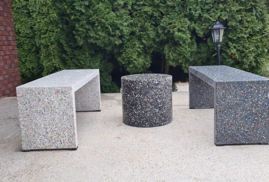 Terratico Eco-Concrete Park Bench (1 total)