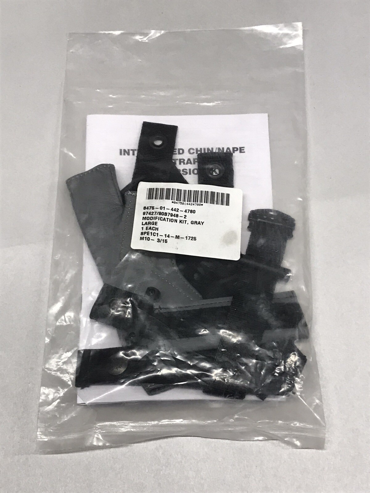 GENTEX Integrated Chin / Nape Strap Conversion / Modification Kit Gray USGI