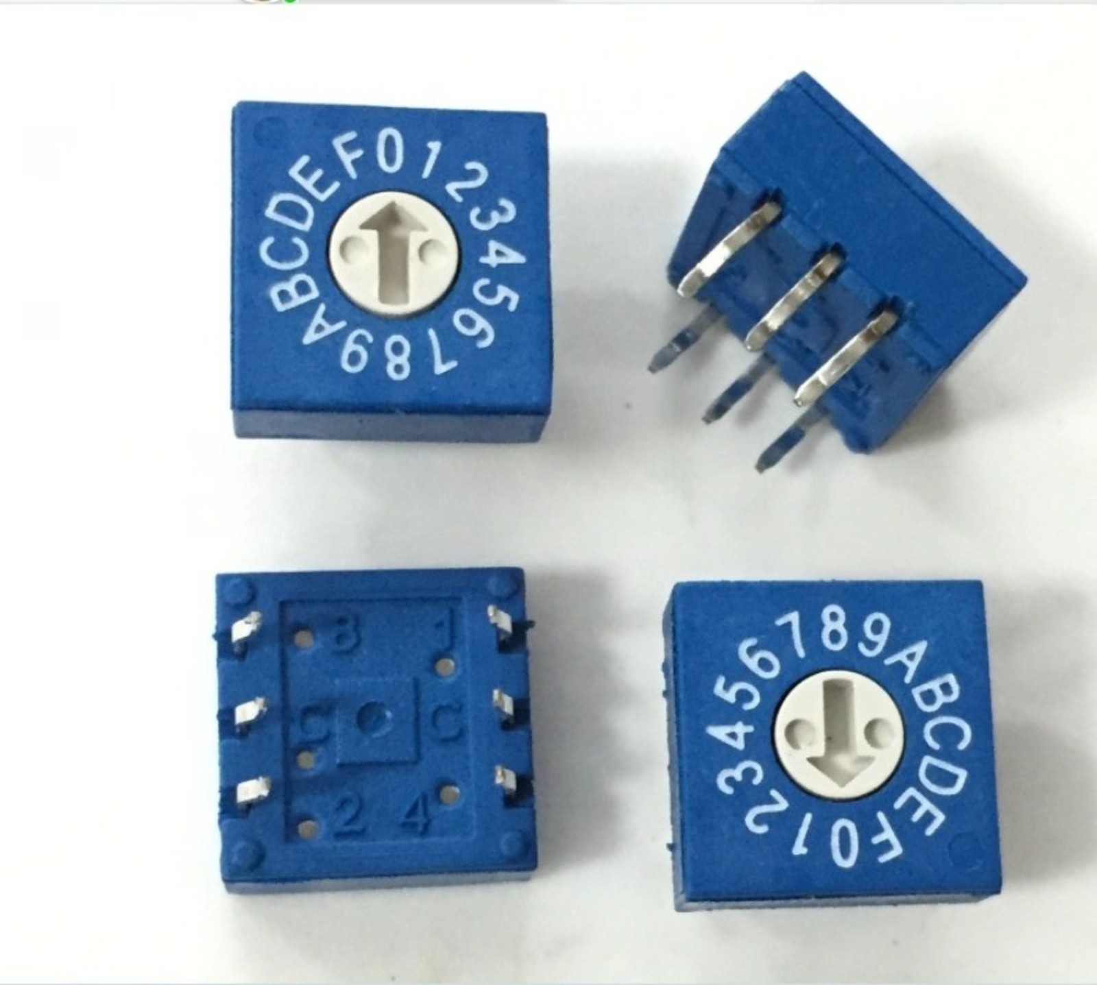 Rotary DIP Switch 16 Position 0-F PCB Coded Switch 8421C Binary Code 3:3 4Pcs