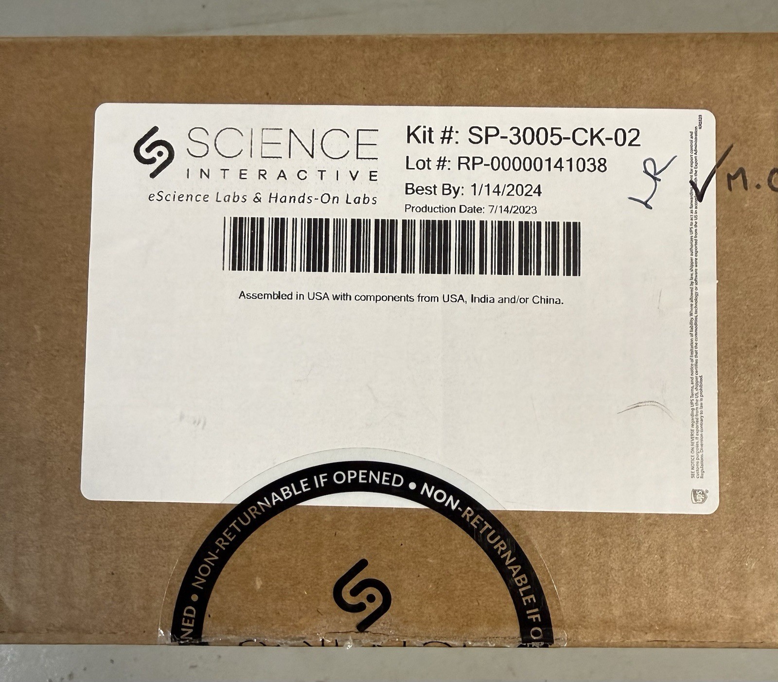 Science Interactive College Chemistry Lab Kit SP-3005-CK-02 Nearly Complete Set