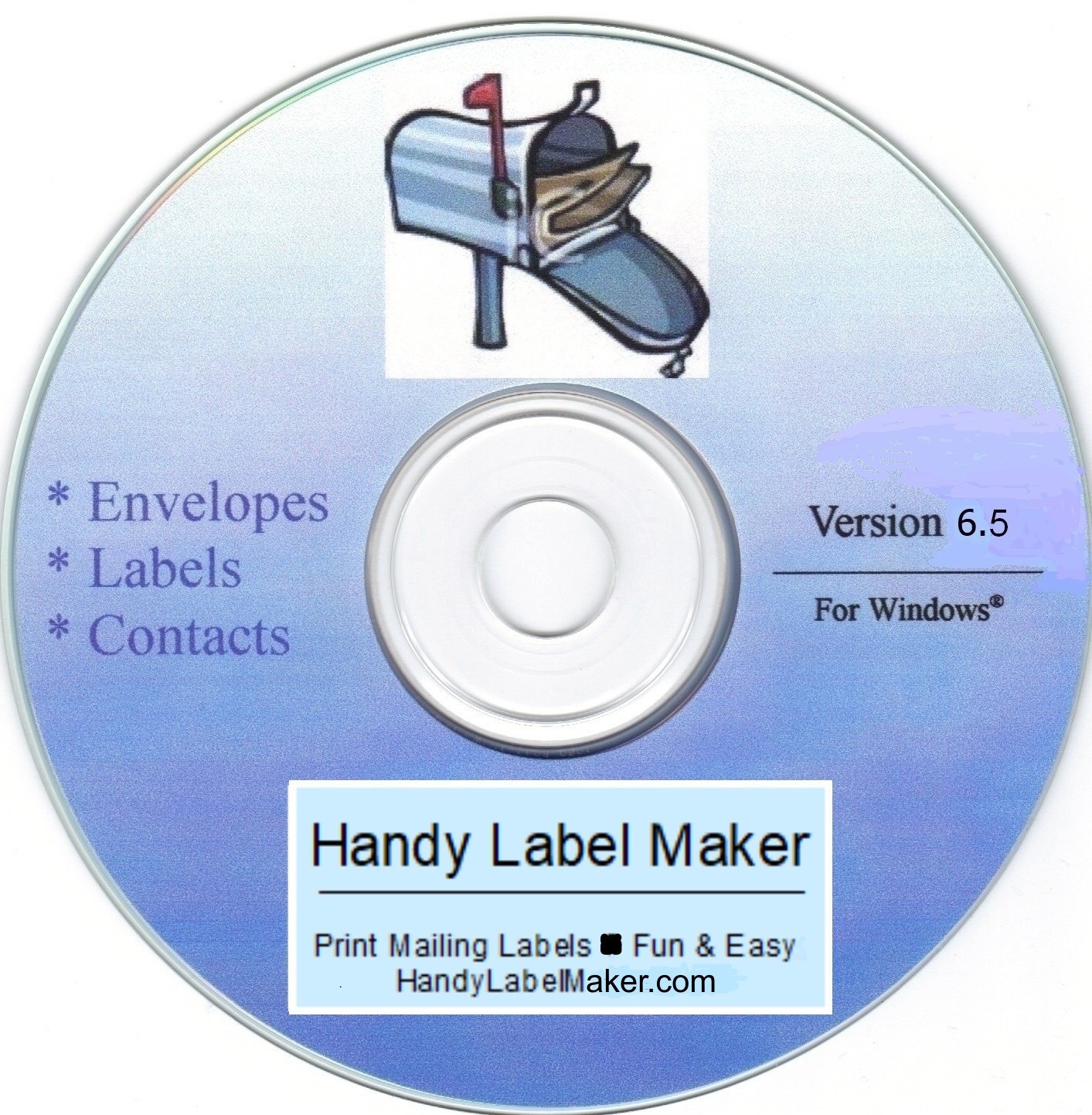 Software program prints mailing address on labels/envelope. Windows PC or laptop