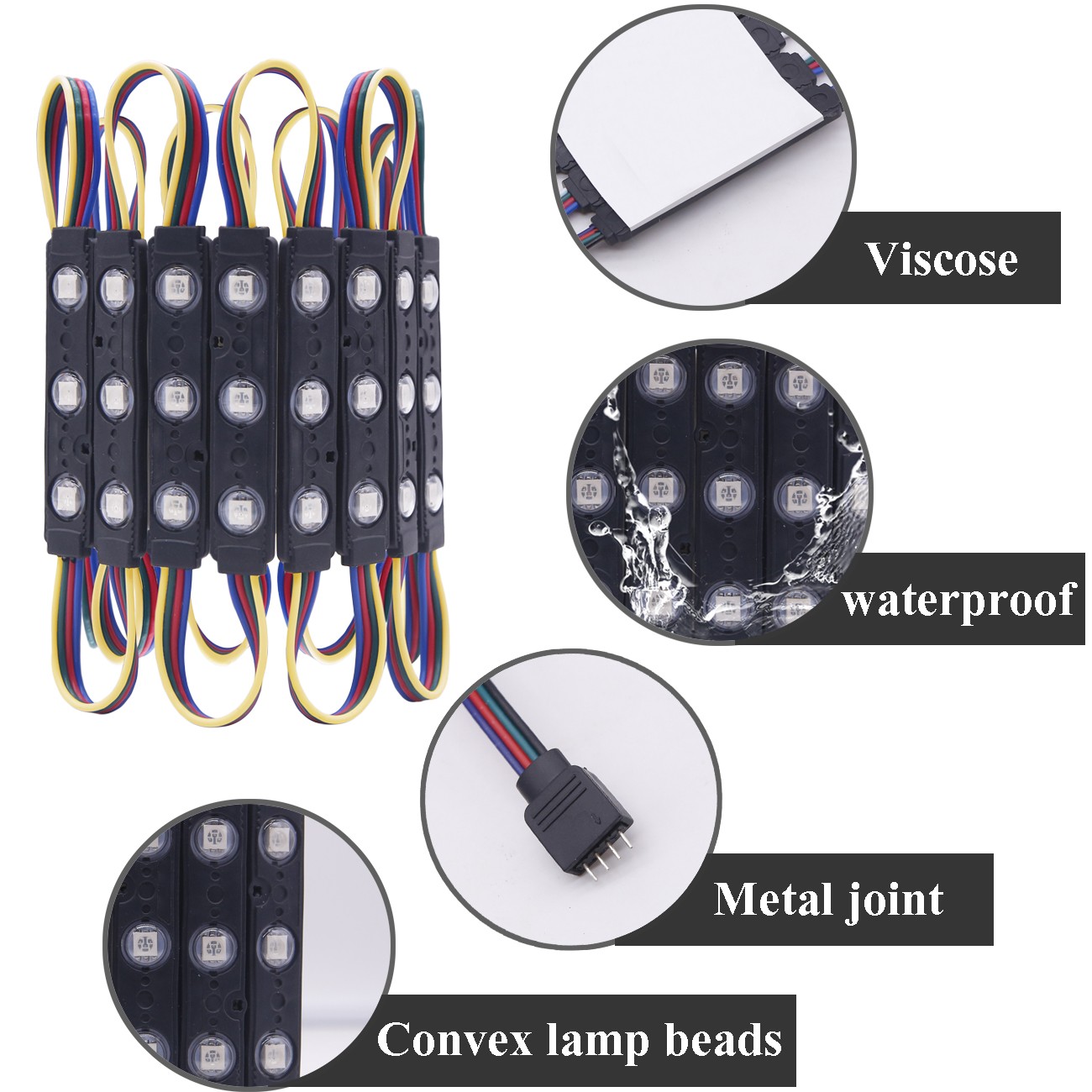 10-250FT 5050 3 LED Module Store Front Window Light Sign Lamp Waterproof DC 12V
