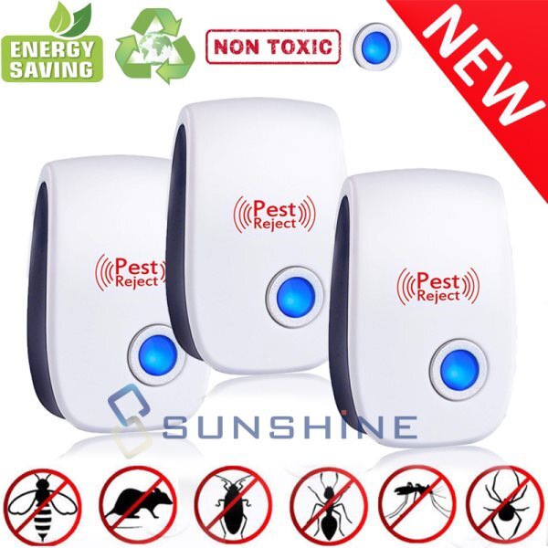 3Pcs Electronic Pest Repeller Ultrasonic Sonic Transonic Bats Rat Mouse Control