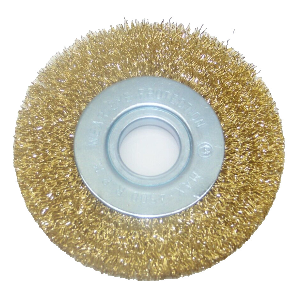 4" Flat Wire Wheel Brush 7/8"/5/8" Arbor Removes Rust Paint Clean Bench grinder