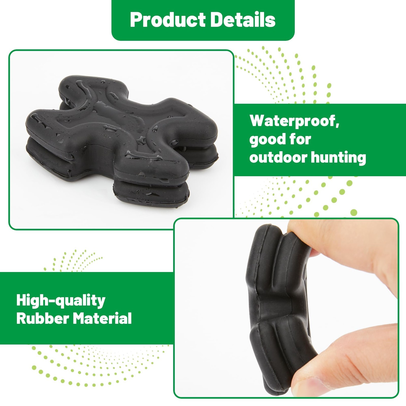 Omoojee 4 PCS Bow Limb Dampeners for Compound and Crossbow, Archery Black