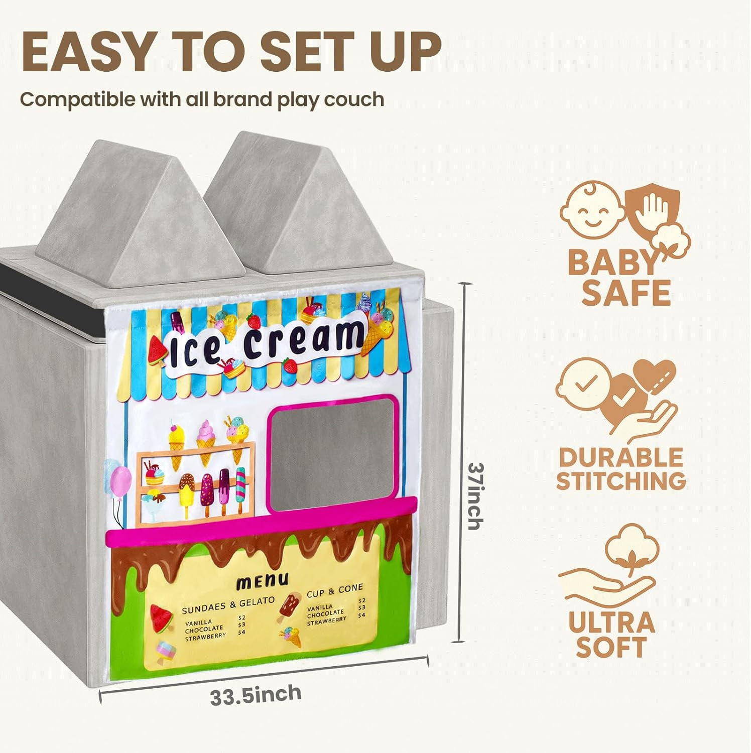 Play Panel for Kids Play Couch Childrens Play Panel for Toddler Foam Sofa (Play