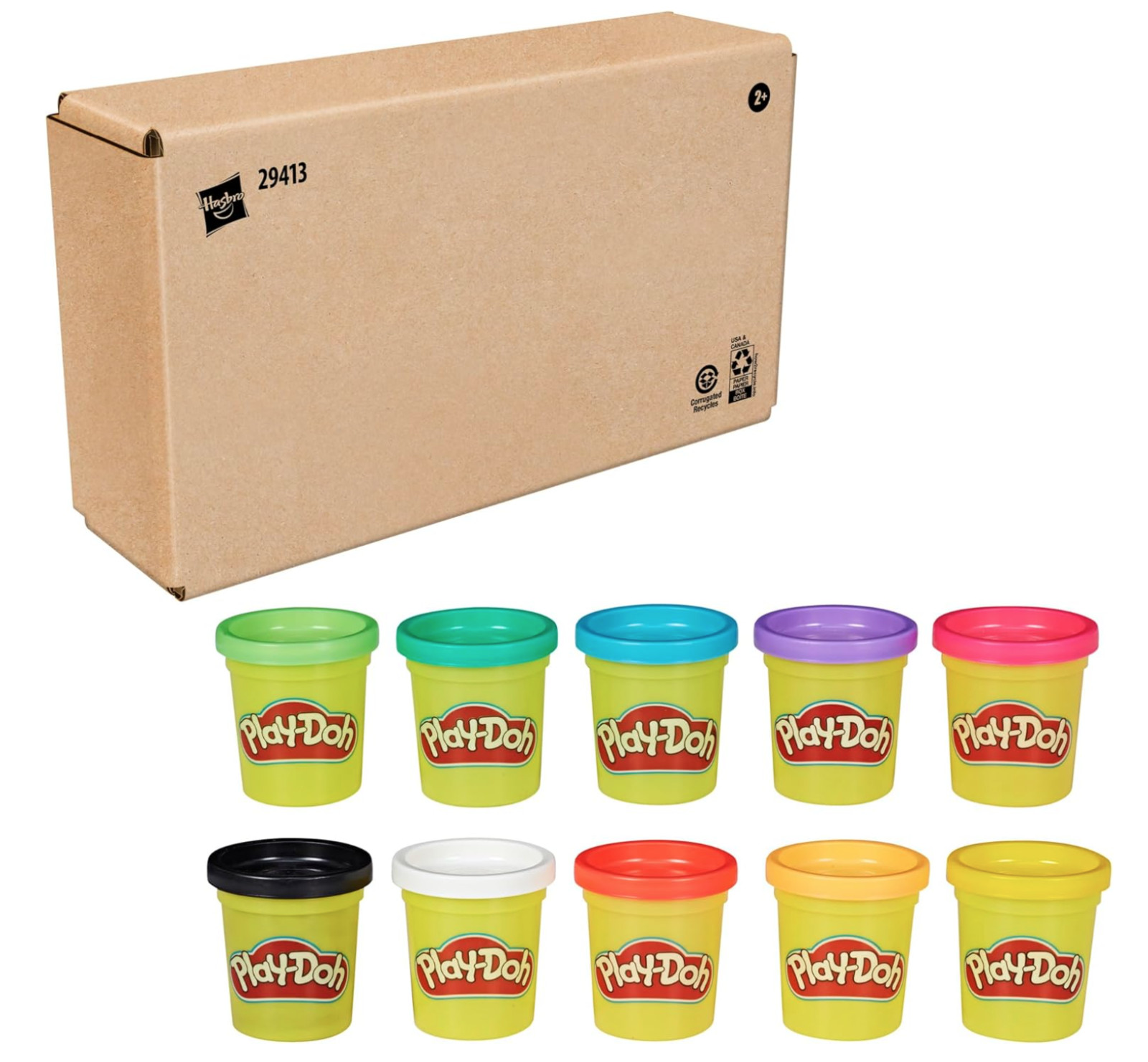 Play-Doh Modeling Compound 10-Pack Assorted Colors Non-Toxic 2 oz Cans Preschool
