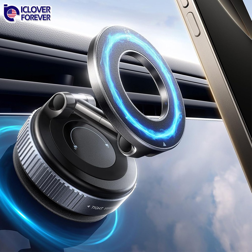 Vacuum Magnetic Phone Holder 360° Adjustable Foldable Car Gym Smartphones Mount