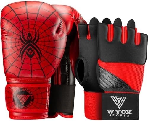 WYOX Kids Boxing Gloves & Boxing Hand Wraps Set,Kickboxing Training Set For Kids