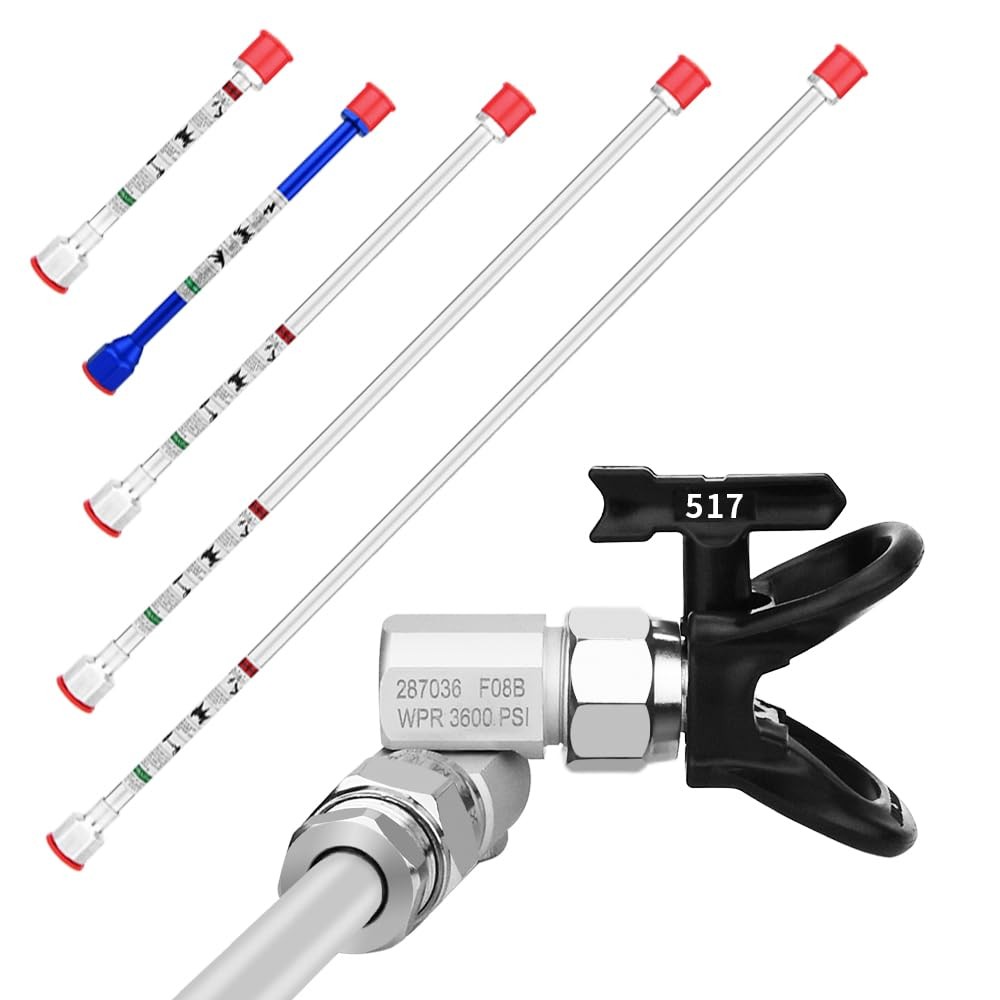Spray Freely-8 Piece Set of Extension Pole Rod,Airless Paint Sprayer silver