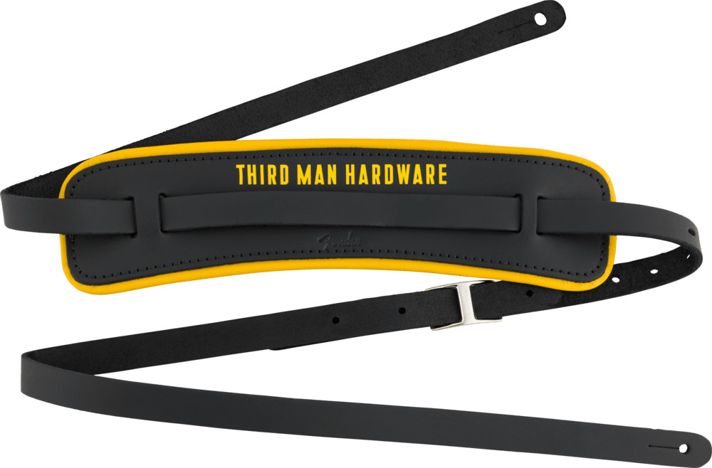 Genuine Fender x Third Man Hardware Leather Strap, Black/Yellow