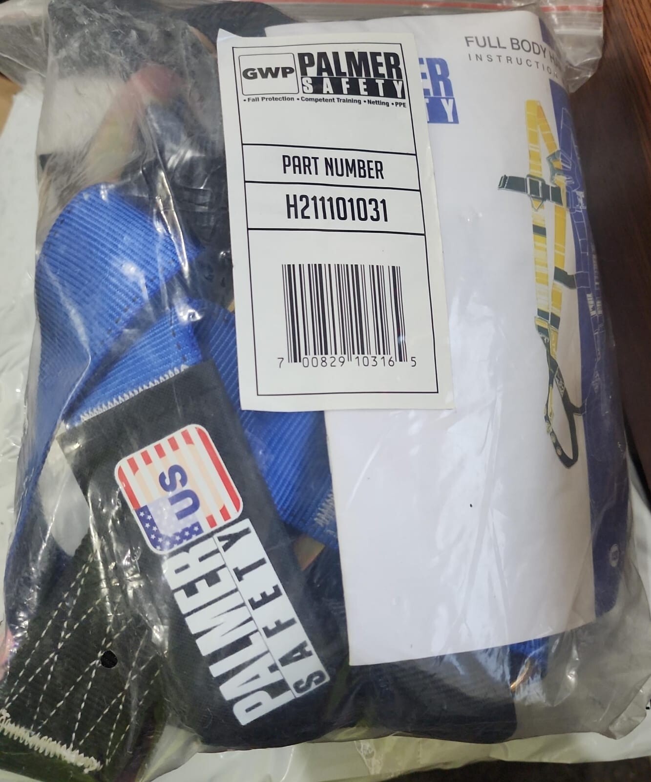 PALMER SAFETY FULL BODY HARNESS H211101031 Mako Series Harness 5pt. Back/Side D