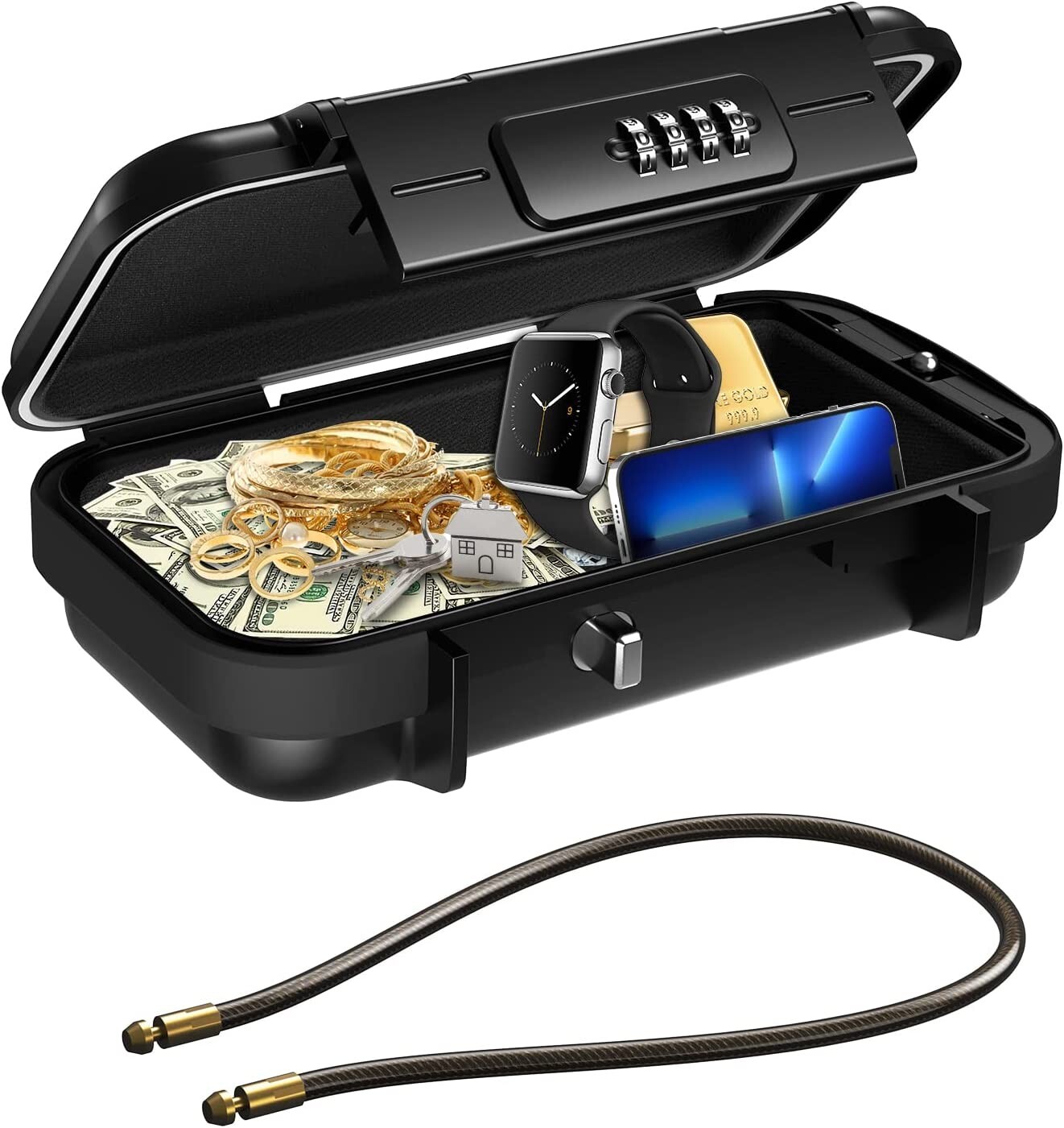 Portable Safe Box Combination Security Case Lockbox with Code Waterproof