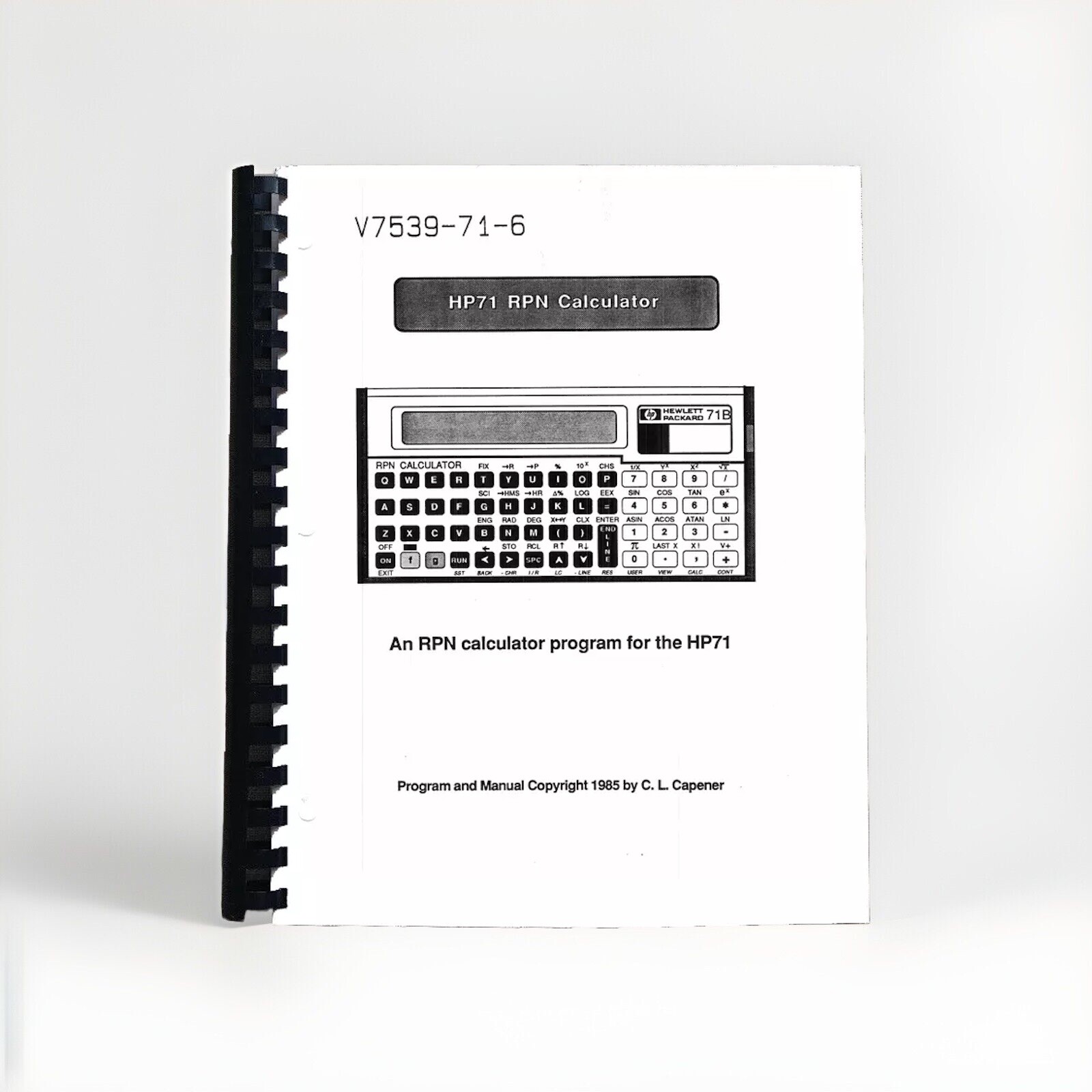 RPN calculator manual for the HP71B Calculator