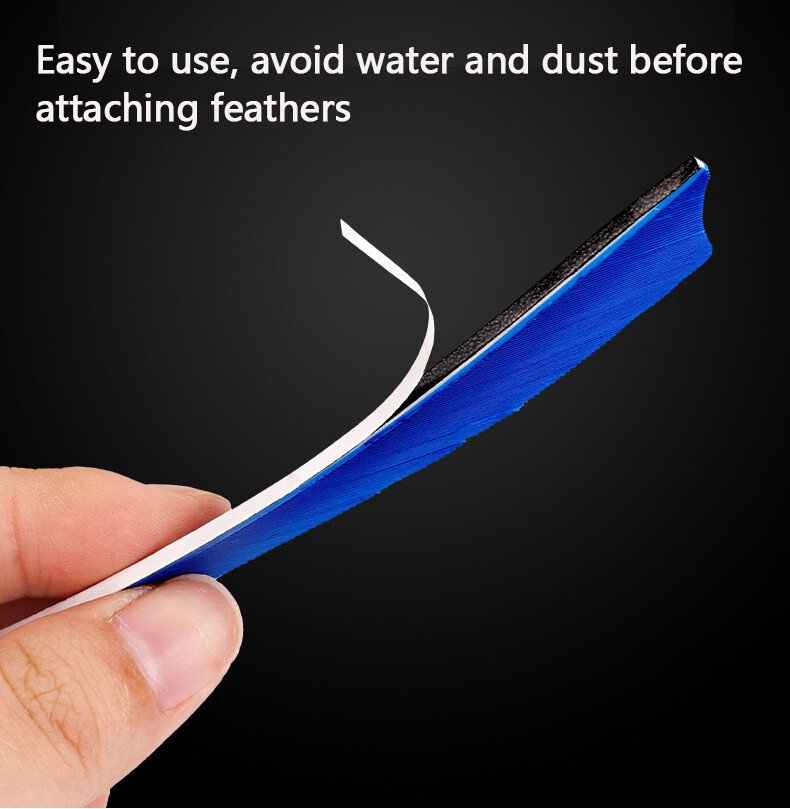 60pcs 4 inch Archery Arrow Feathers Right Wing Shield Cut + Double Sided Tape