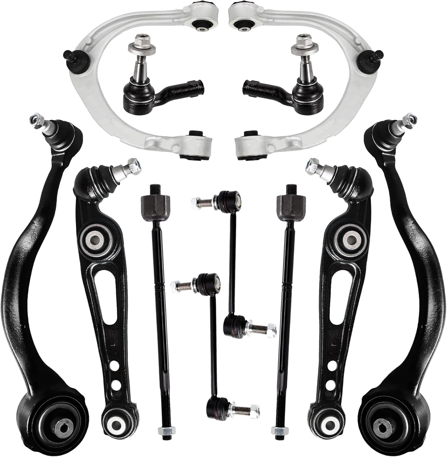 Front Upper and Lower Control Arm Kit Compatible with 2013-2018 Land Rover Range
