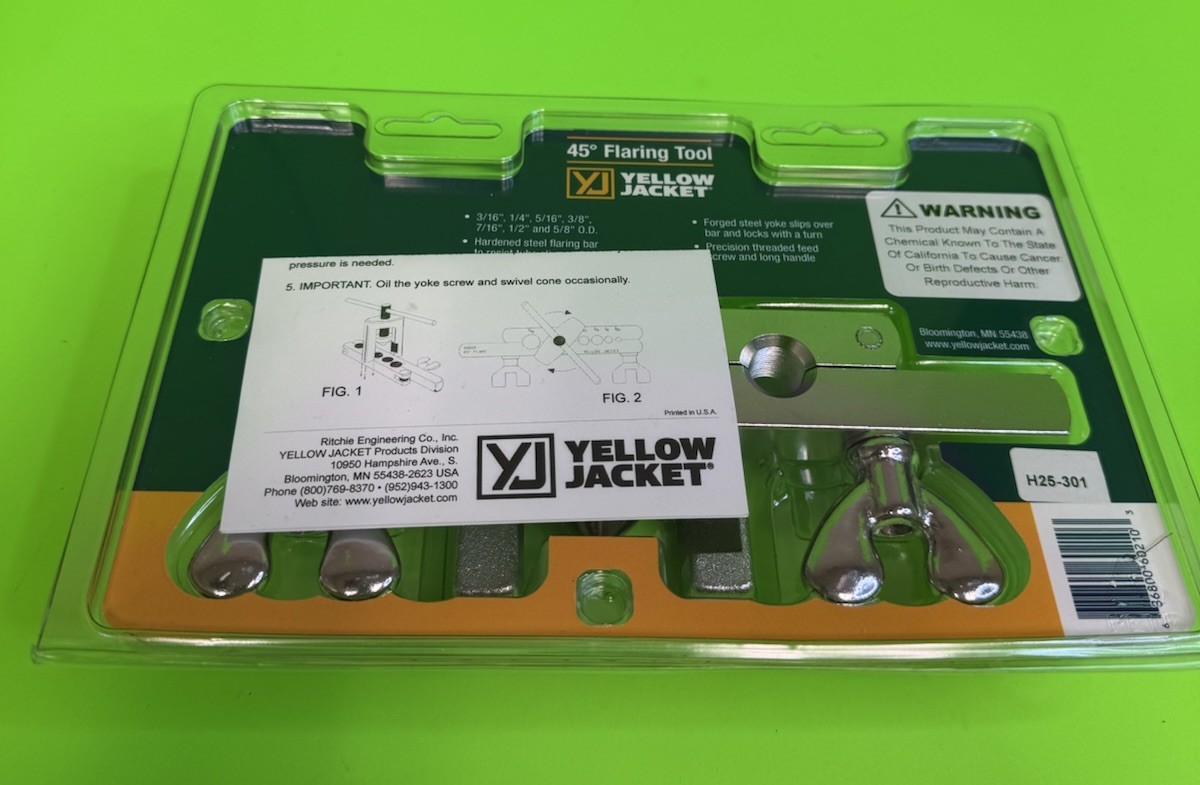 Yellow Jacket Flaring Tool Ritchie engineering (3/16-5/8) 60210 Free Shipping