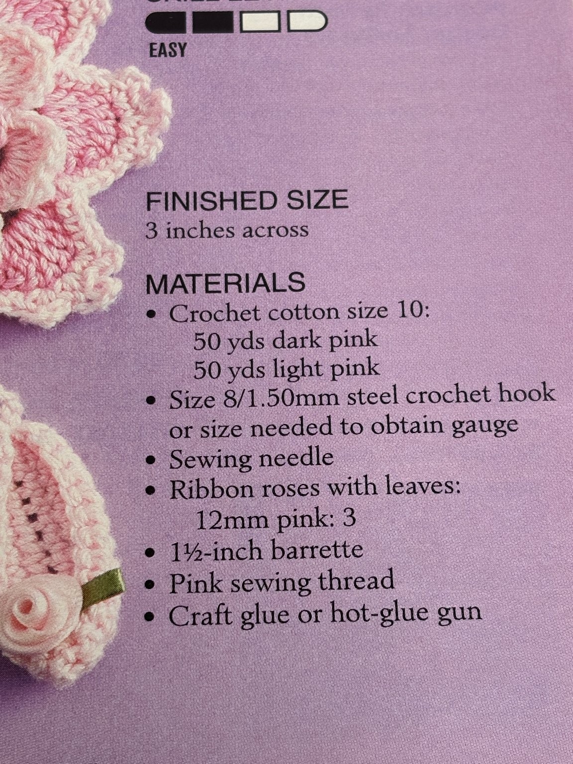 Ballerina Barrette Easy Thread Accessory Crochet Pattern Magazine Pages
