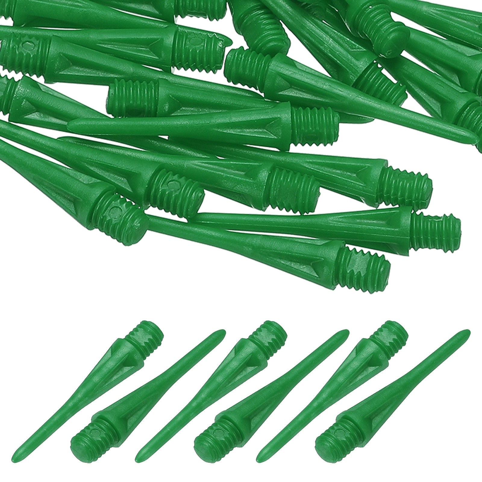 Plastic Dart Tips, 2BA Thread Soft Tip Dart Accessories 100 Pack & Green