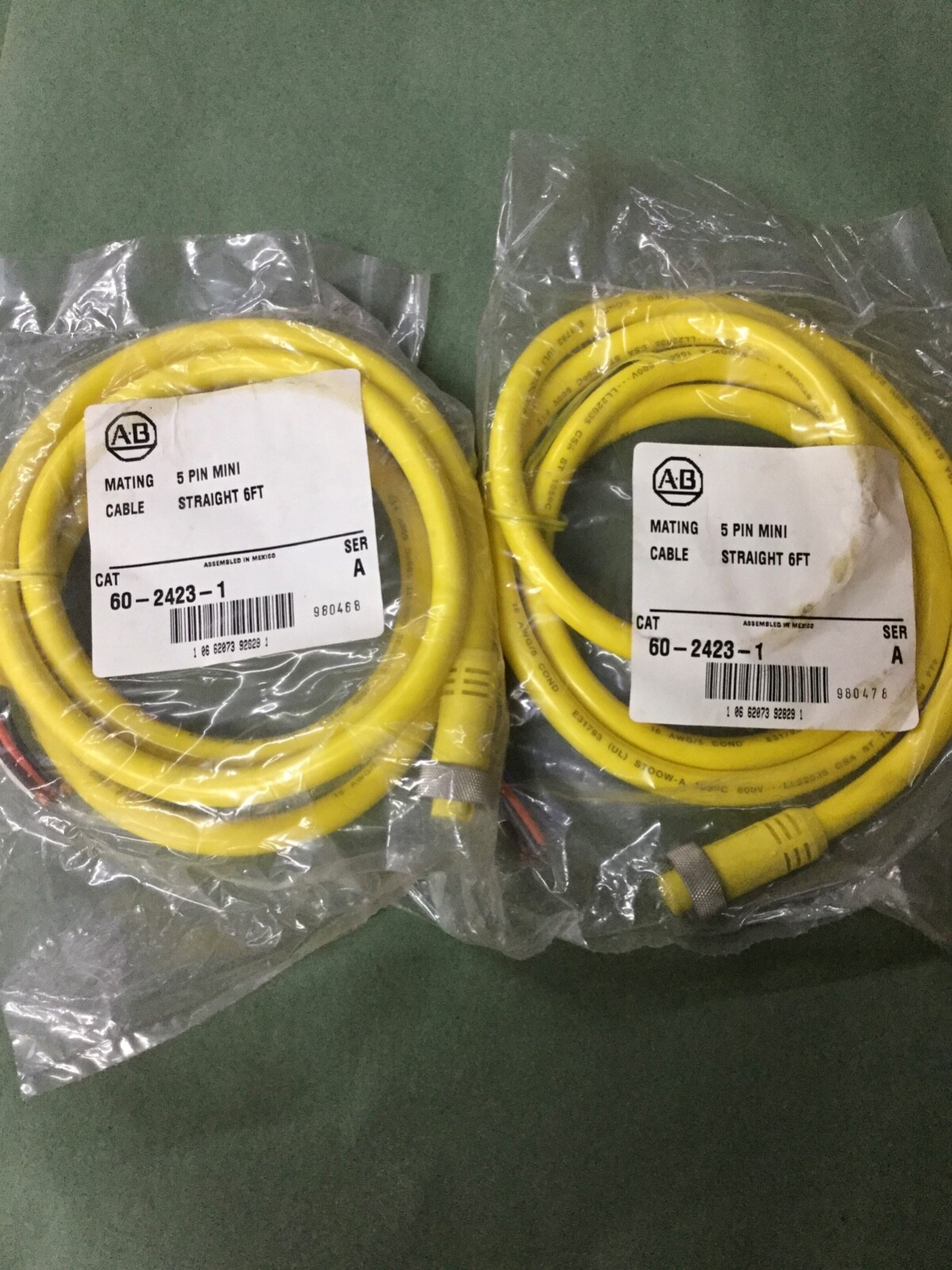 ALLEN BRADLEY PHOTOSWITCH CABLE 60-2423-1 (SET OF 2) NEW