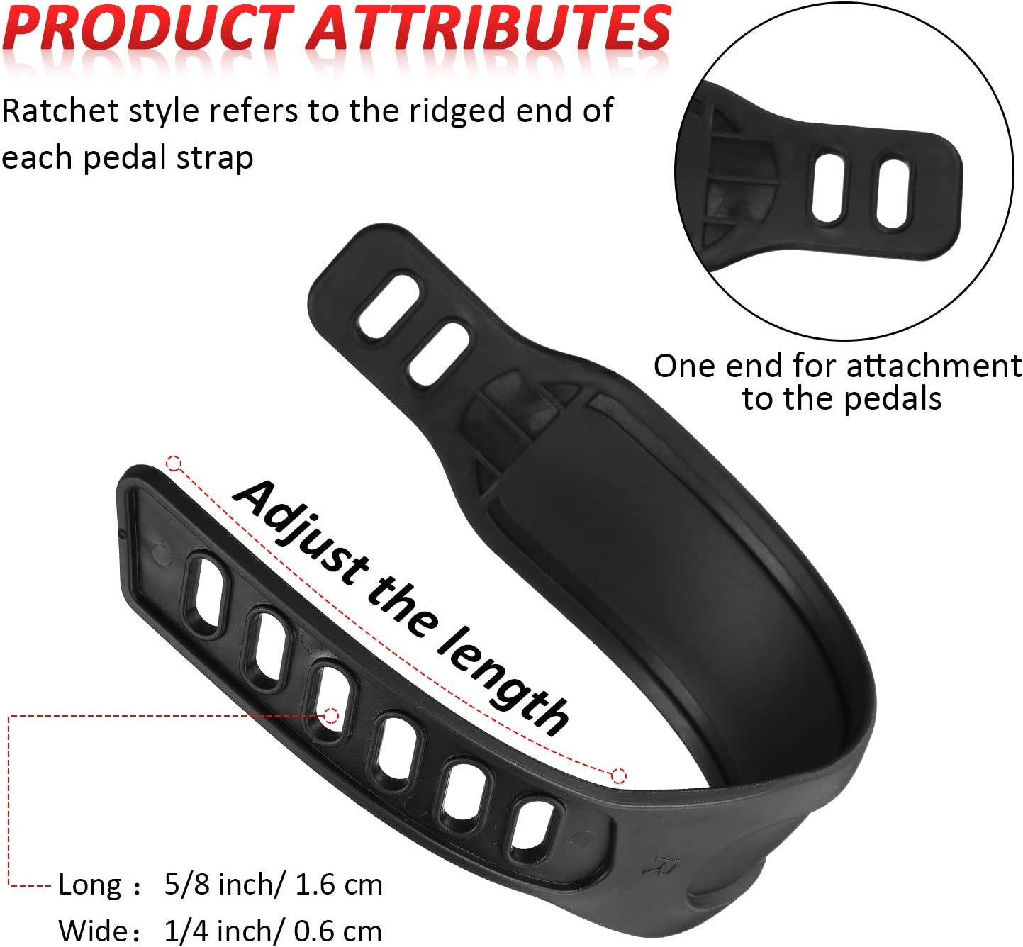 2 Pair Exercise Bike Pedal Straps Universal 1.7x12 Replacement Cycle Strap