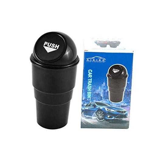 Mini Auto Garbage Can Automotive Vehicle Rubbish Bins Holder for Black 1pcs