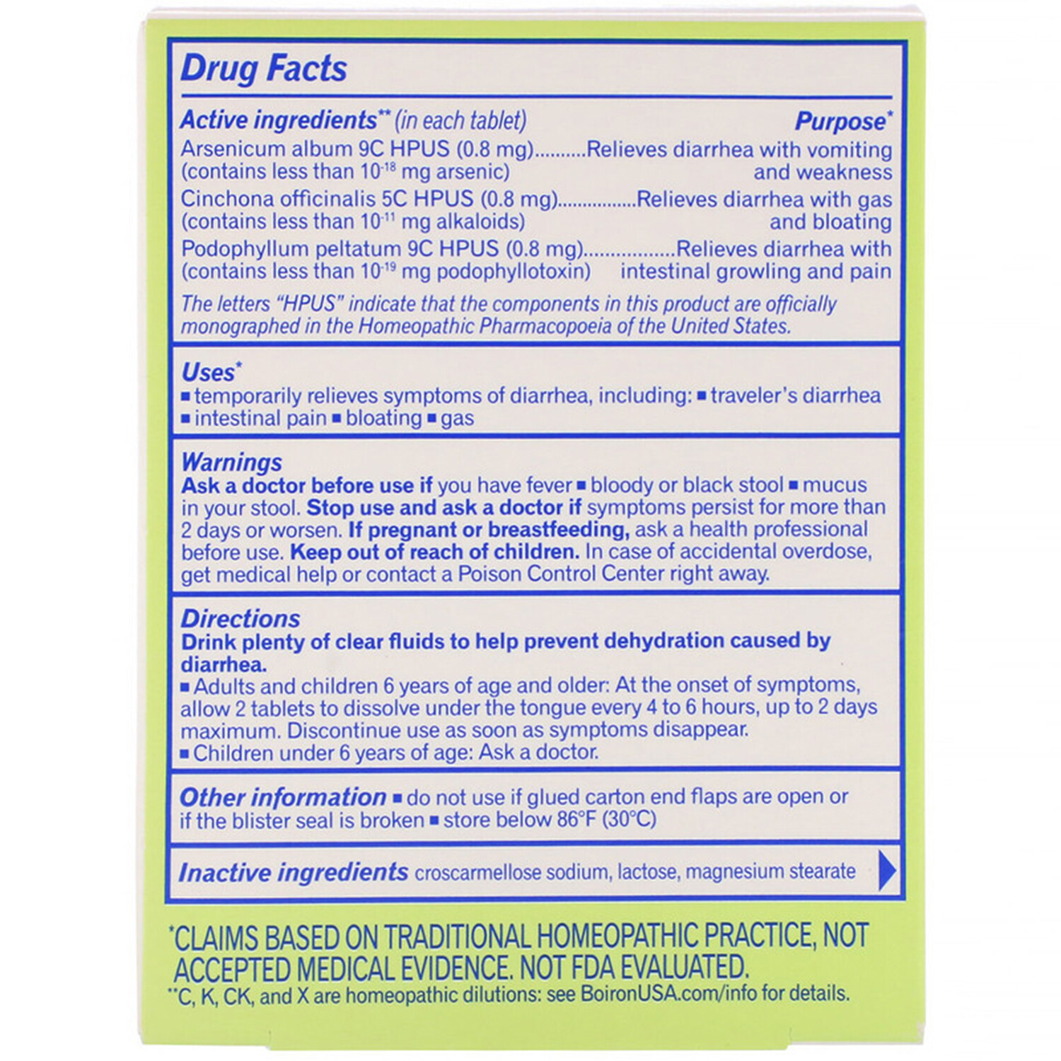 Boiron Diaralia, 60 Quick Dissolving Tablets