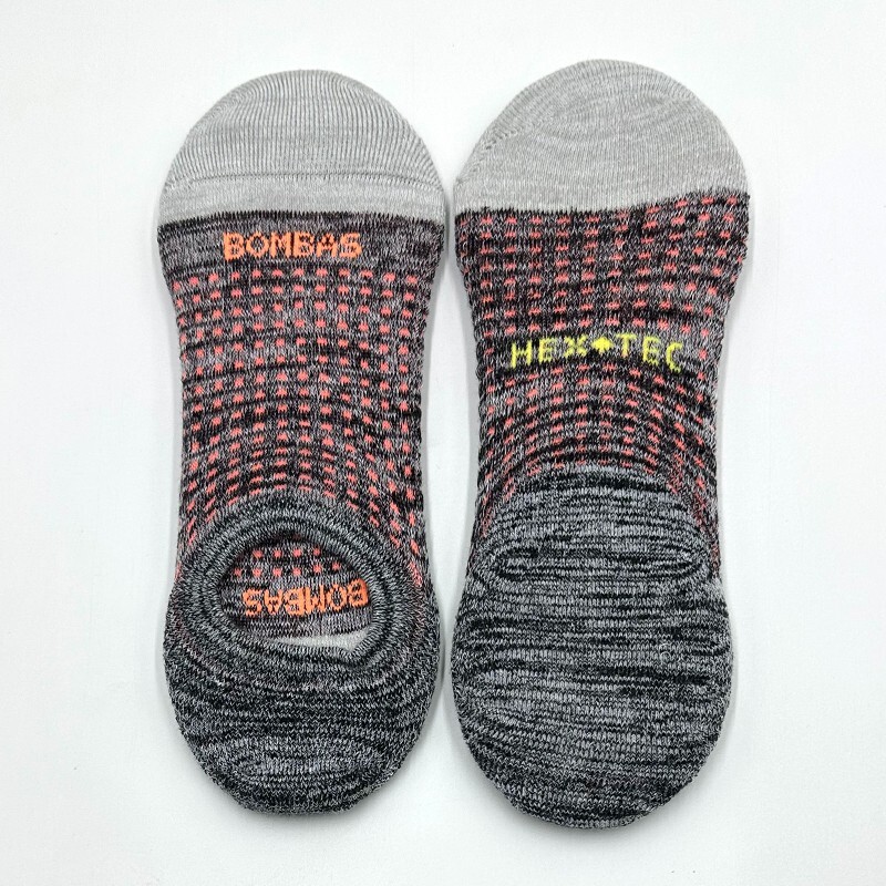 4 pair Bombas Men's Performance Cushioned No Show Socks Size L 9.5-13 Grey
