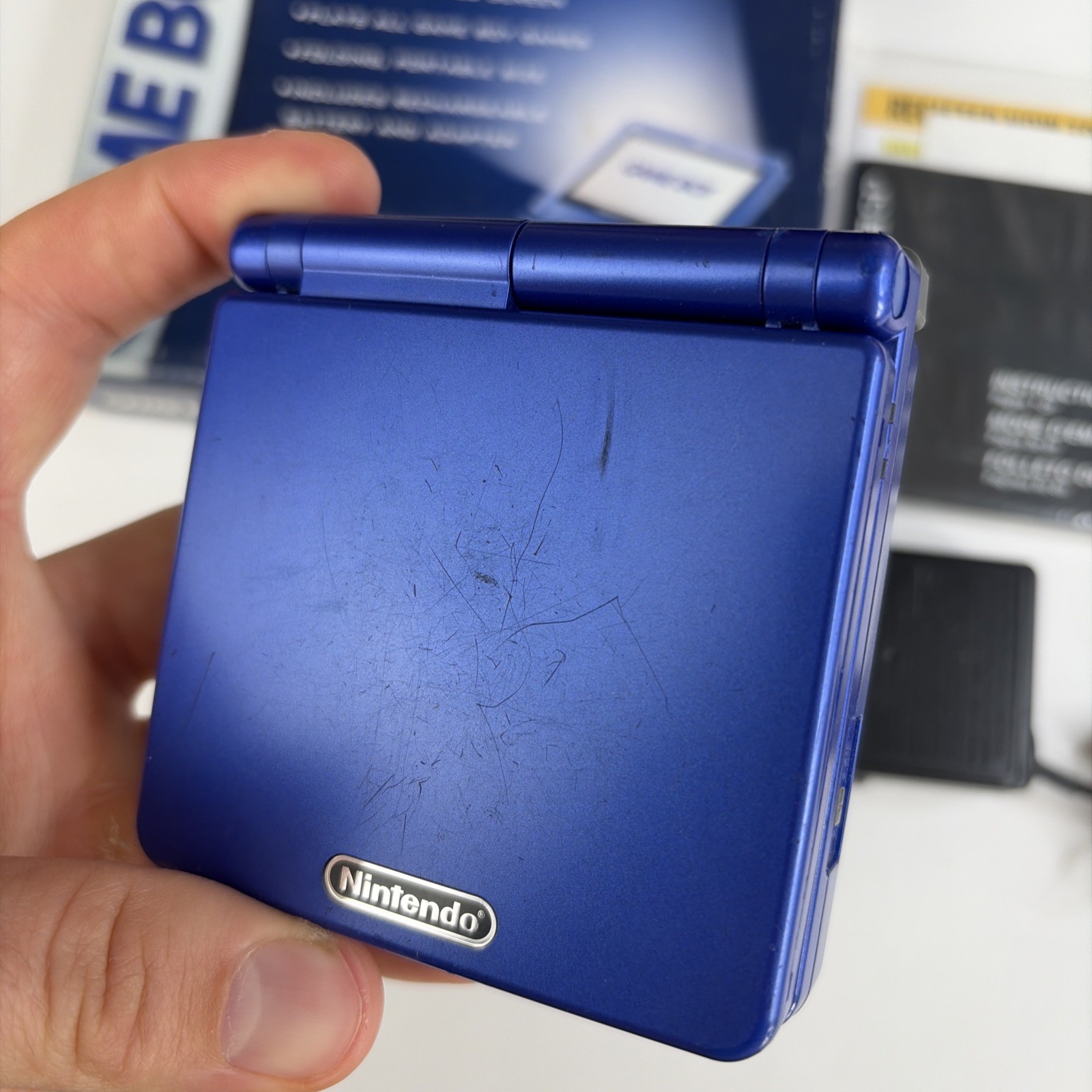 Nice! OEM Nintendo GameBoy Advance SP In Box Cobalt Blue System Complete