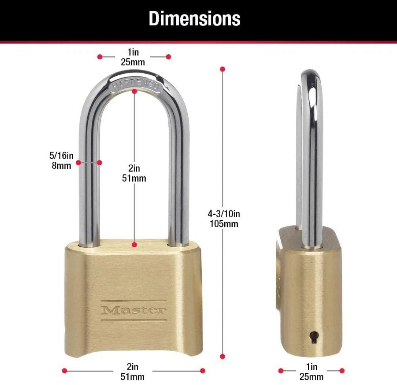 Master 175LH Set Your Own Combination Padlock with Extra Long Shackle