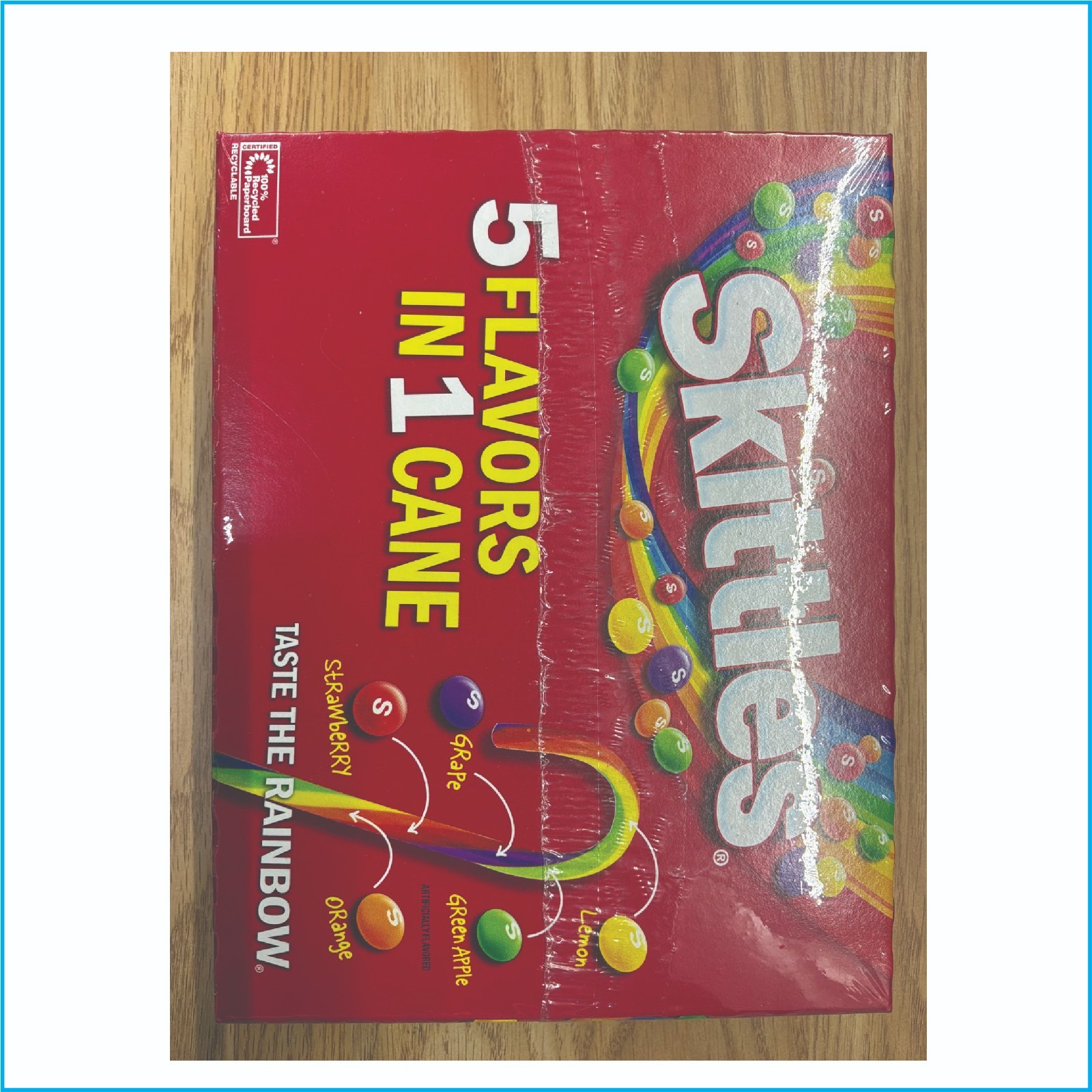 Skittles Candy Canes Fruit Flavored Christmas Candy 12 Count 5.3 oz Box