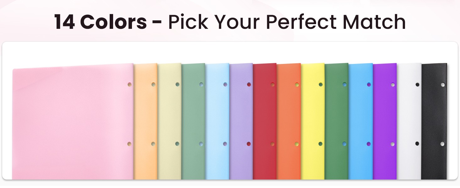 2-Poet Folders, Plastic Folders with Poets 3 Hole Punched, 1