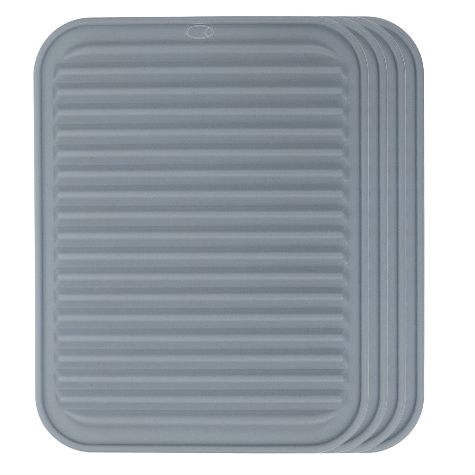 4Pack Silicone Dish Drying Mat, 9"x12" Trivets for Hot Pots and Pans, Dark Gray