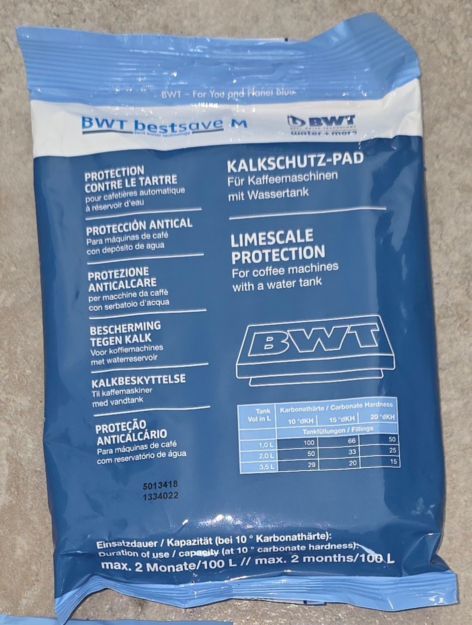 BWT Bestsave Size M -Limescale Protection Pad For Coffee & Espresso Machines NEW