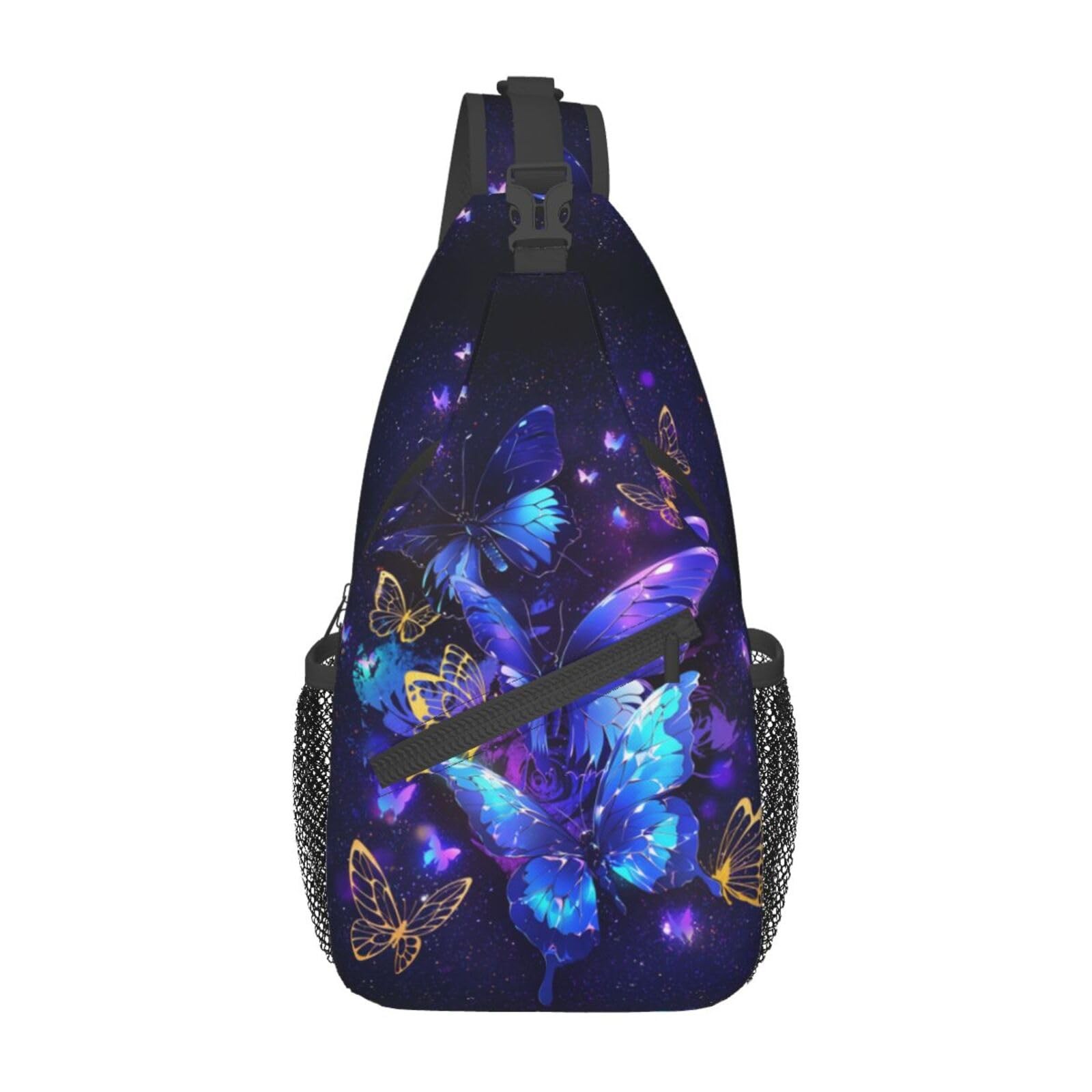Butterflies Crossbody Sling Bag Backpack for Women Men Travel Hiking Daypack